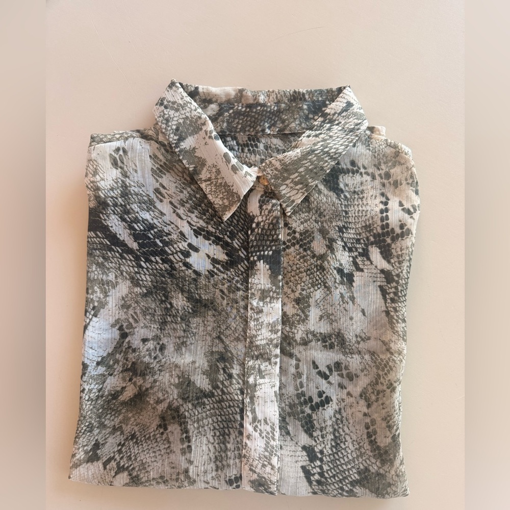 Abstract Pattern Sheer Blouse - image 7